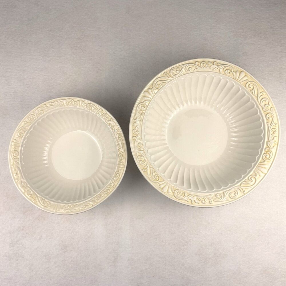 Set of 2 Certified International Essex Serving Bowls 13" Large 10.25" Karidesign